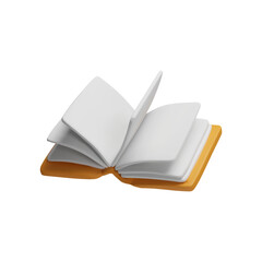 Open book 3D icon vector illustration