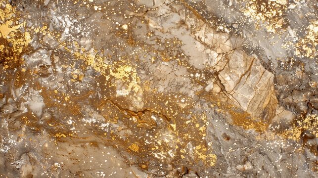The co and grainy texture of a granite backsplash with flecks of gold and silver tered throughout for a touch of elegance