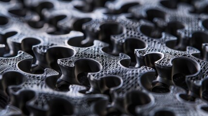 The pattern of the mesh resembles a complex jigsaw puzzle with each piece perfectly fitting into the next