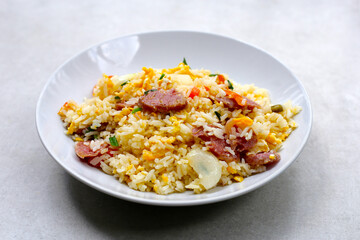 Thai fried rice with sour pork