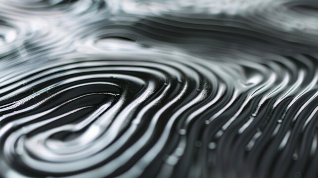 A closeup of a conductive ink pattern with raised ridges that give the illusion of movement and depth