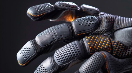 A closeup of the wrist area on a glove showcasing a raised textured pattern that provides both comfort and stability during VR use