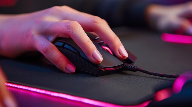 The soft plush texture on the mouses palm rest provides a comfortable surface to rest your hand during long gaming sessions