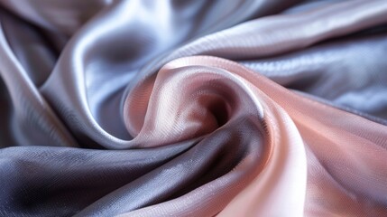 A closeup of a silk scarfs edge showcasing intricate handrolled hems in a smooth seamless finish