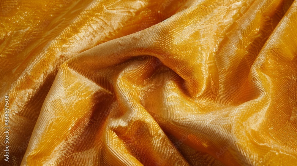 Wall mural a warm goldenrod yellow silk velvet with a delicate almost feathery texture