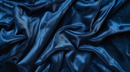Fototapeta premium A deep navy blue silk velvet with a smooth velvety finish and a subtle shimmer