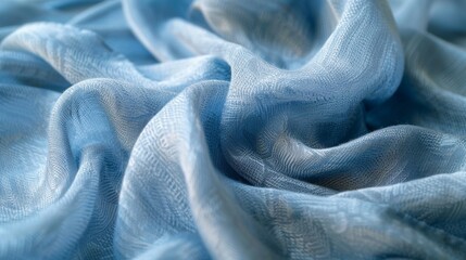 Obraz premium #4 A detailed shot of a cashmere scarf highlights the smooth and silky texture of the fabric. The delicate threads create a sense of fluidity almost resembling water