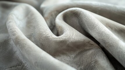The closeup view of a light gray faux suede with a supple and buttery feel