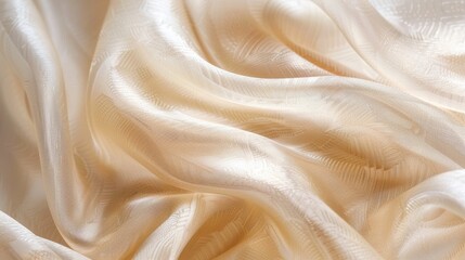 Obraz premium Fine closely woven threads of creamy beige viscose form a smooth and silky surface exuding a luxurious softness