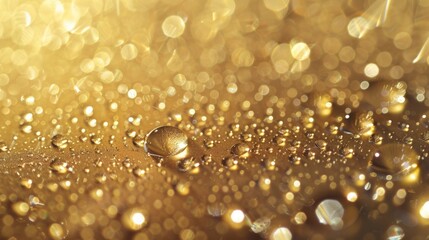 Fototapeta premium Tiny glistening water droplets clinging to a surface creating a lustrous and radiant sheen
