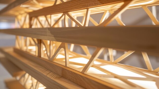Intricate Geometric Patterns A detailed shot of LEDlit shelves showcases a mesmerizing display of geometric patterns adding a modern and stylish touch to the furniture