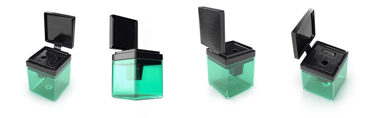 sharpener with green case and insulated black plastic for scene creation