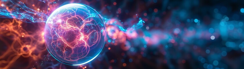 Obraz premium Power fusion abstract glowing energy background b