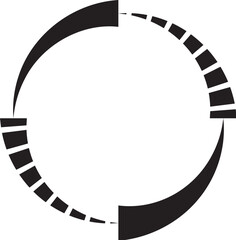 Round vector element for design, black circle frame, arrow graphic, minimalist shape eps