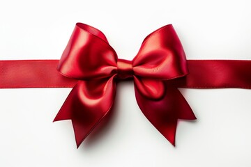 Red bow and ribbon for decorate your wedding invitation card or greeting card