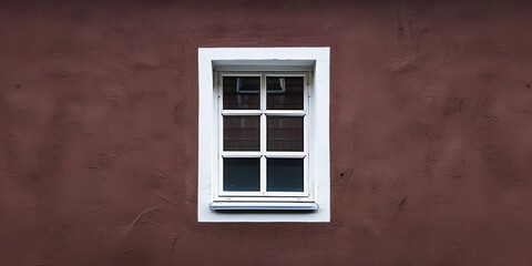 Empty Dark Brown Painted Wall with White Window, llustration for cover, card, postcard, interior design, banner, poster, brochure or presentation - AI Generated