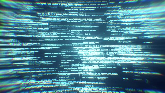 digital codes data stream graphic motion footage