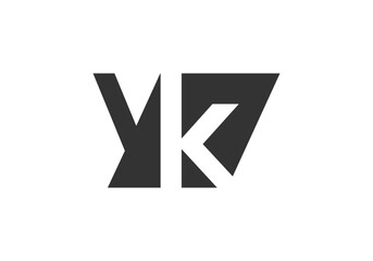 YK creative geometric initial based modern and minimal logo. Letter y k trendy fonts.
