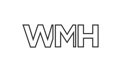 Fototapeta premium WMH logo design template with strong and modern bold text. Initial based vector logotype featuring simple and minimal typography. Trendy company identity.
