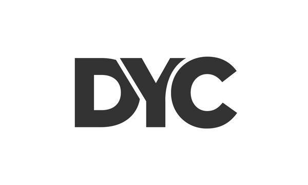 DYC logo design template with strong and modern bold text. Initial based vector logotype featuring simple and minimal typography. Trendy company identity.