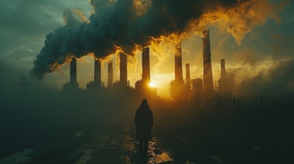 Industrial installations with high CO2 emissions that represent the negative effects of the use of fossil fuels. Carbon credit certificates. 