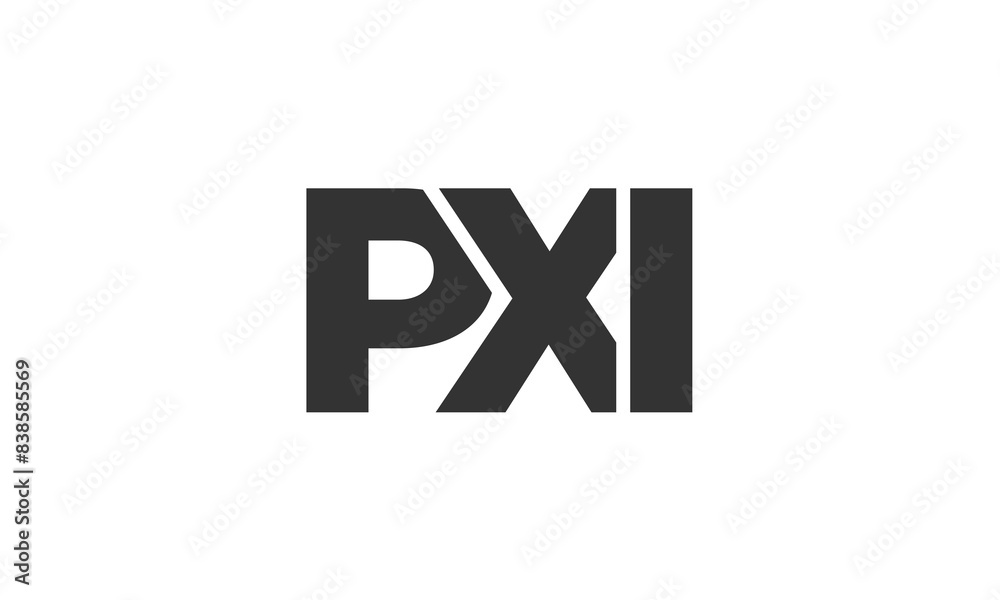 Fototapete PXI logo design template with strong and modern bold text. Initial based vector logotype featuring simple and minimal typography. Trendy company identity.