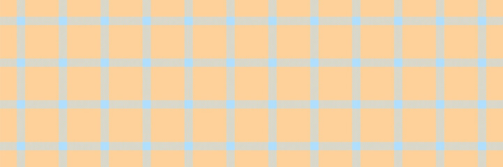 Creation seamless background tartan, mustard textile fabric pattern. Cover check plaid vector texture in orange and cyan colors.