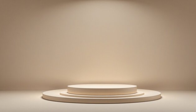 isolated podium in empty room with brown wall