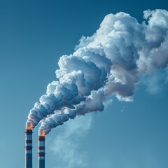 Industrial installations with high CO2 emissions that represent the negative effects of the use of fossil fuels. Carbon credit certificates. 