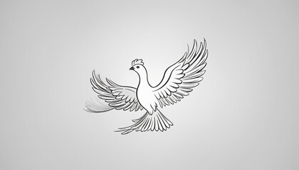 Obraz premium abstract simple phoenix doodle, illustration