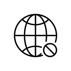 No internet icon in generic style. Offline globe concept
