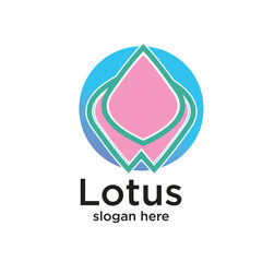 Lotus logo design simple concept Premium Vector