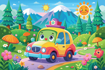 Funny Cars in Full Color: Illustrative Designs