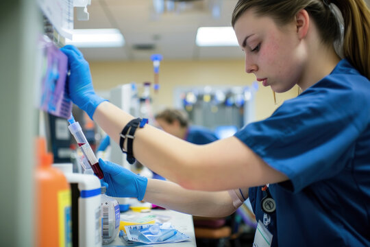 Medical Professional in Lab Coat Working in a Laboratory Setting