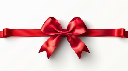 Red bow and ribbon for decorate your wedding invitation card or greeting card