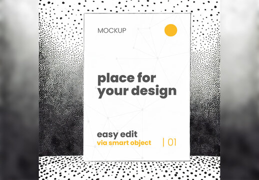 Poster Frame Mockup Pointillism Dots Art Style 02 Generative Ai