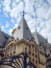 City street amidst old buildings at Reims city