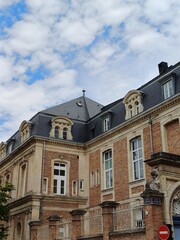 Cityscape of Amiens historical city centre Saint-Leu quarter