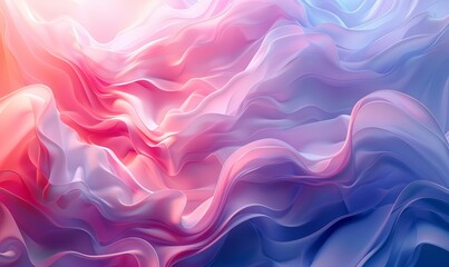 Obraz premium Generative AI illustration of pink and blue abstract background with smooth soft shapes