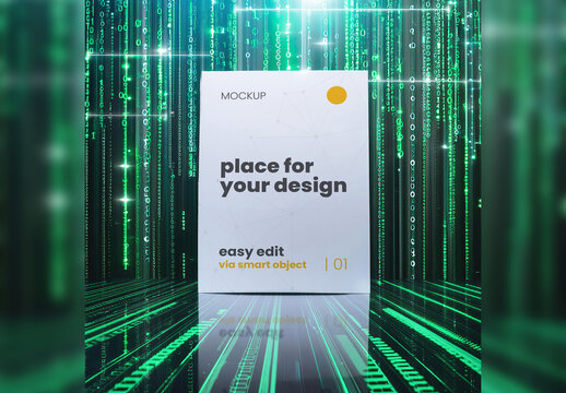 Poster Frame Mockup matrix style 03 Generative Ai