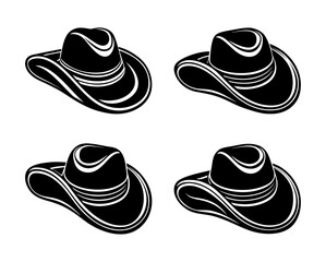 cowboy hat silhouette vector
