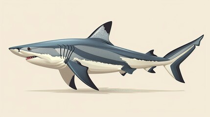 Obraz premium Abstract illustration of a shark's skin texture, emphasizing the rough, sandpaper-like surface and muted grey-blue tones for an aquatic feel. Flat color illustration, shiny, Minimal and Simple,