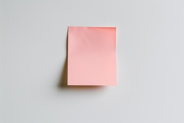 Blank pink sticky note isolated on white background