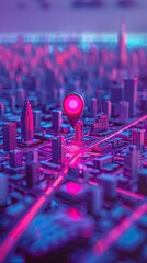 3d rendering travel and navigation planning, concept. AI generated illustration