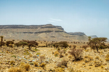 Landscape view at the semidesert of Morocco