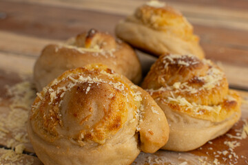 Delicious round parmesan cheese bread