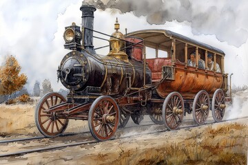 Antique Stagecoach in Countryside