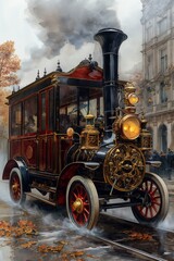 Vintage Steam Engine in Motion