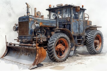 Vintage Tractor with Large Wheels