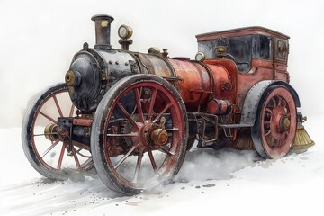 Vintage Tractor with Smoke Stack